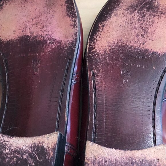 Vintage DANIELE FERRADINI Burgundy Wingtip Loafers Women's 8.5 - 9 Made in Italy - Picture 9 of 10